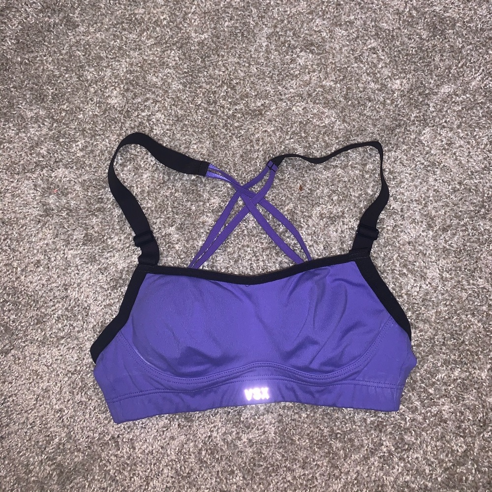 VSX Sport Purple & Black Sports Bra size 32A - Picture 3 of 7